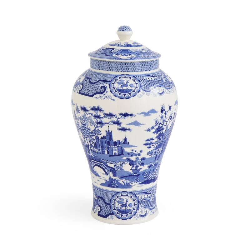 Spode Blue Italian Vase - Gothic Castle - 14.3"