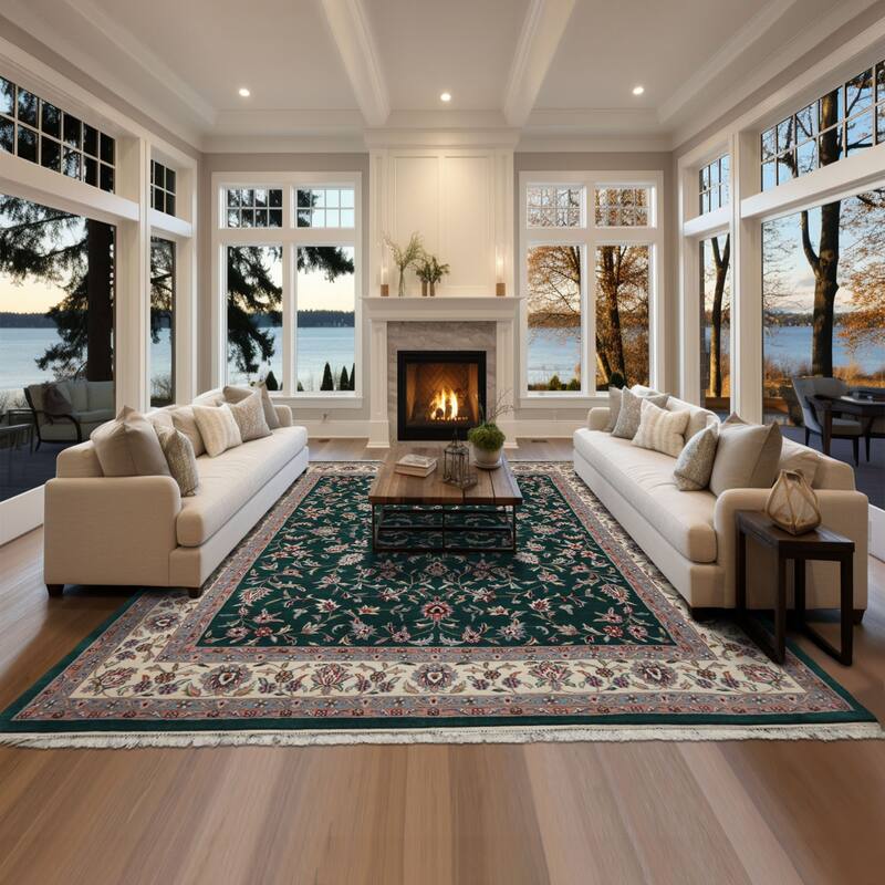 8x10 Hand Knotted Wool Emerald Jahan Old Plush Pile Pande Cameron Rug - 8' x 10' - 8'  x 10'