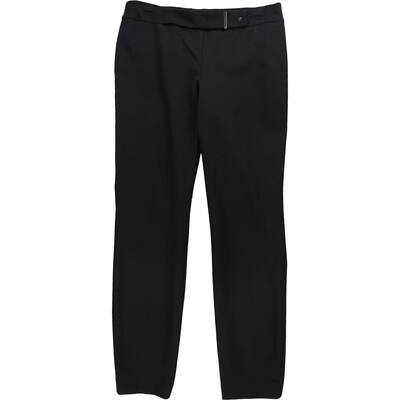 Alfani Womens Pull-On Belt Detail Dress Pants,, Black, 8