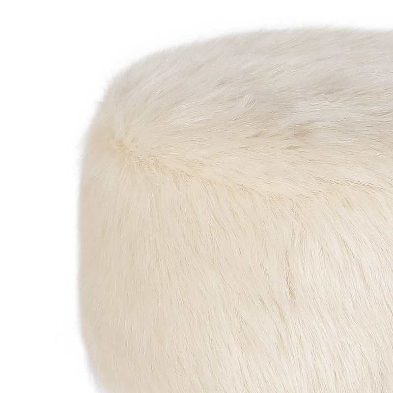 Adeco Modern Round Padded Upholstered Ottoman Footrest Stool
