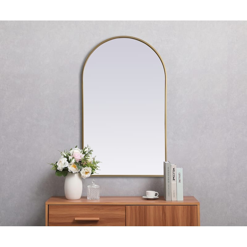 Indigo Home Metal Frame Arch Mirror 24x40 Inch