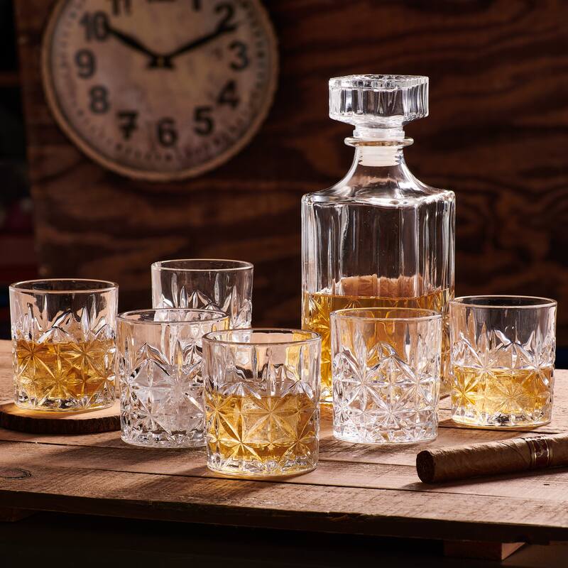 Luisville Whiskey Set - Set of 7 - 11"W x 21"D x 10"H