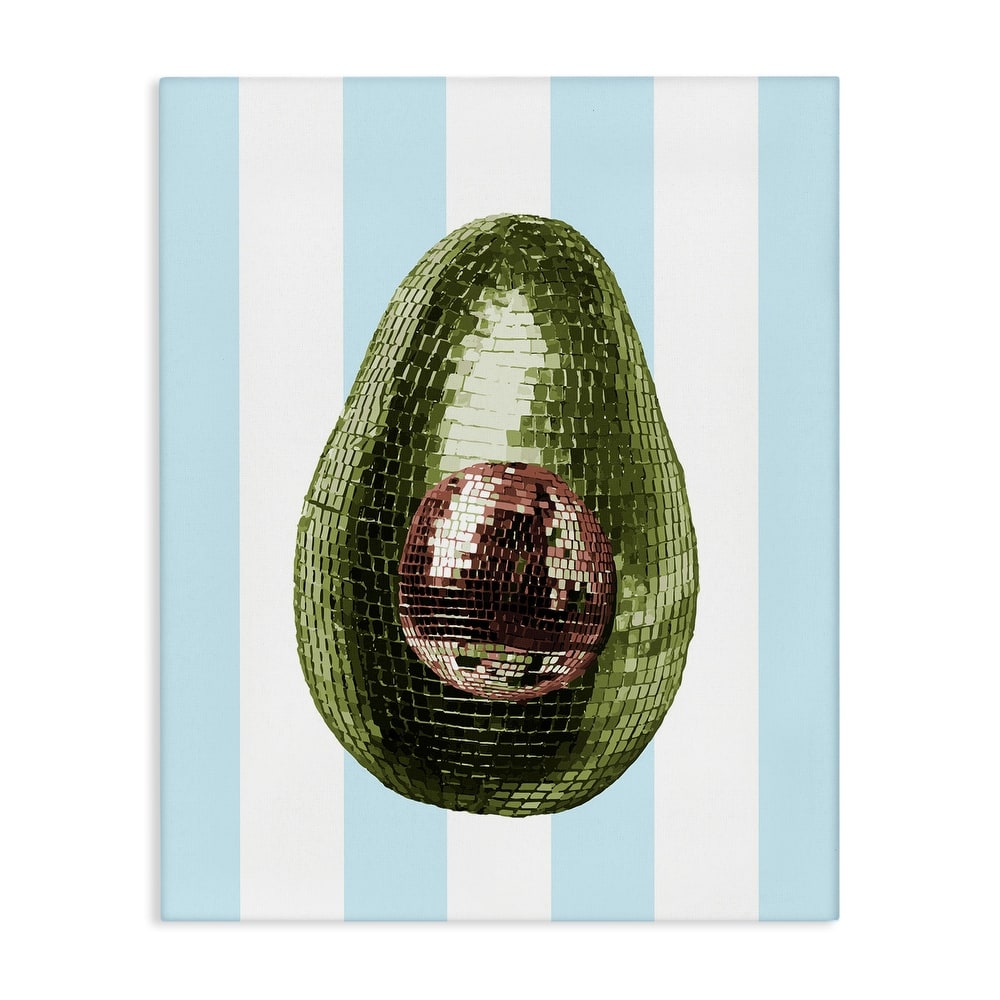 Stupell Disco Avocado on Blue Canvas Wall Art Design By Lil' Rue