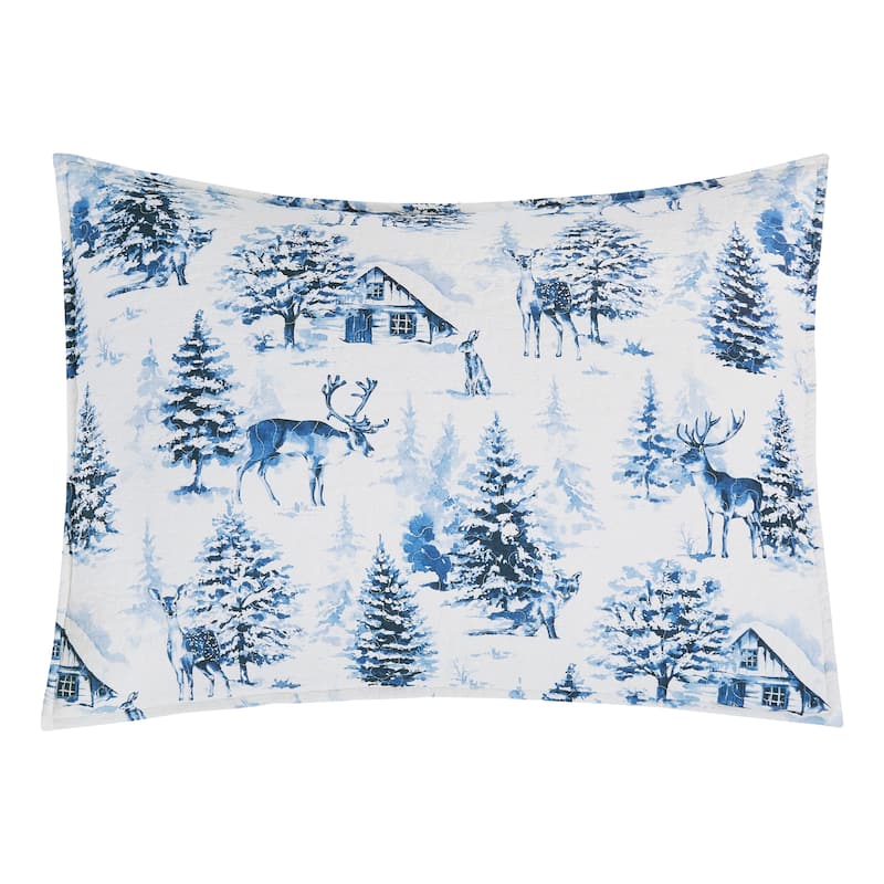 Frasier Cotton Reversible Lodge Trees Quilt Set