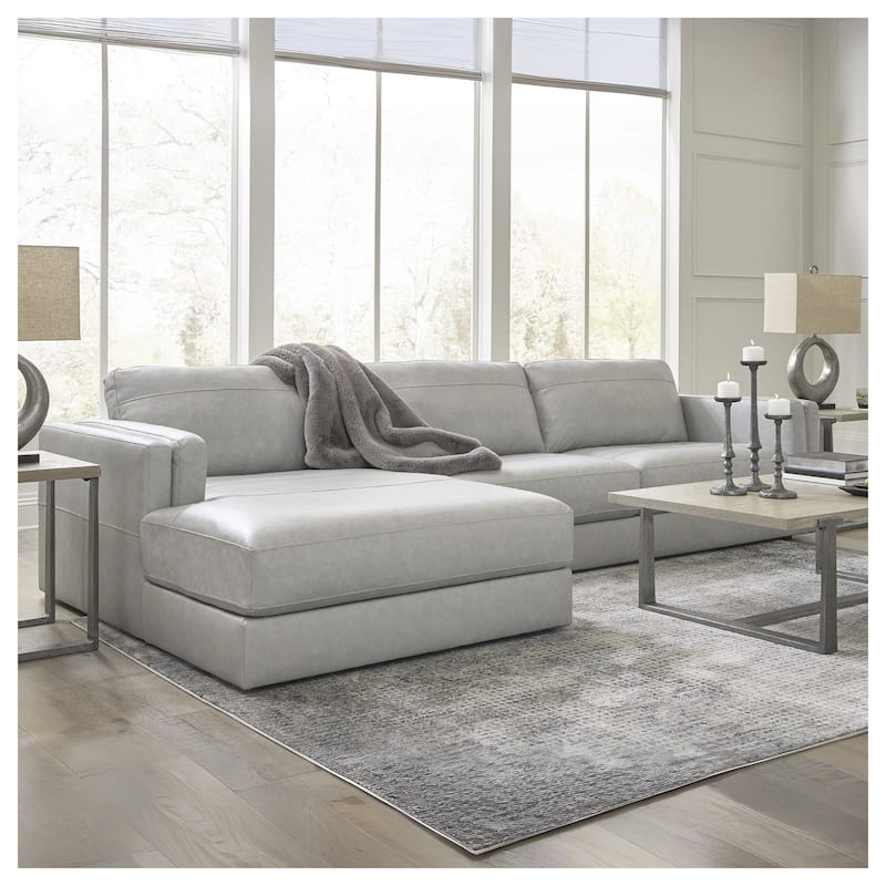 Signature Design by Ashley Amiata Gray 2-Piece Sectional with Chaise - 137"W x 68"D x 33"H - Left Facing