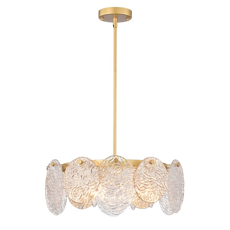 Daim 18 Inch Texed Glass Wheel Chandelier 4 Light - N/A