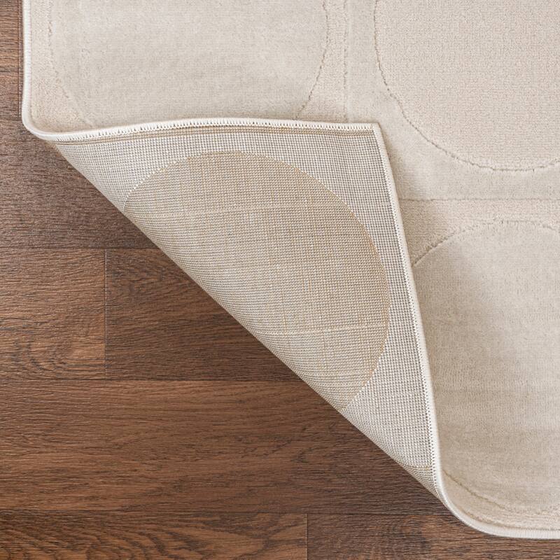 JONATHAN Y Adrian Modern Geometric Circles In Squares High-Low Area Rug