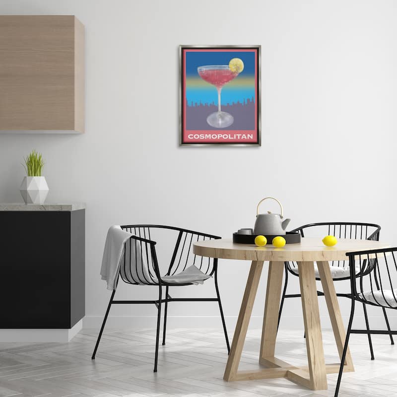 Stupell Cosmopolitan over Cityscape Framed Floater Canvas Wall Art Design By Matthew Piotrowicz