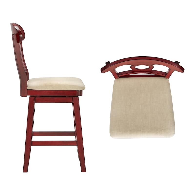 Ronda Napoleon Back Wood Swivel Chair