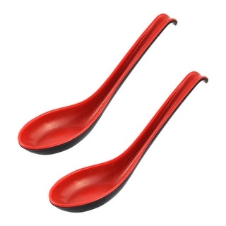 Plastic Utensil Soup Food Porridge Spoon Ladle 16cm Length 2pcs - Red ...