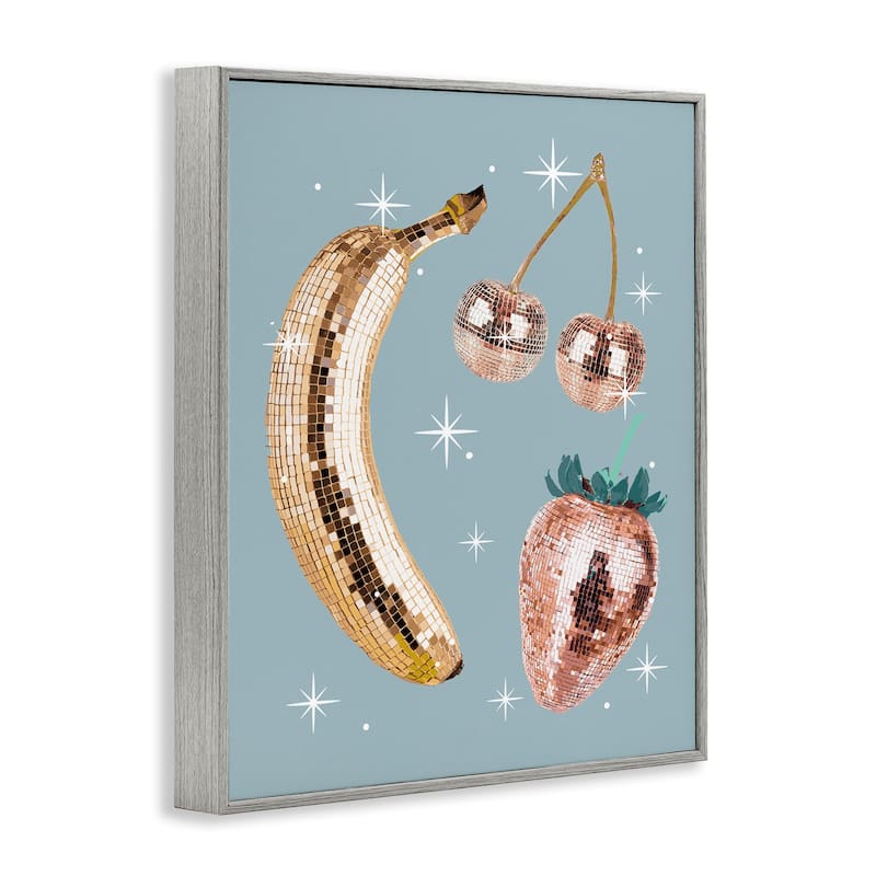 Stupell Luminous Glam Fruits Framed Giclee Art Design By Lil' Rue