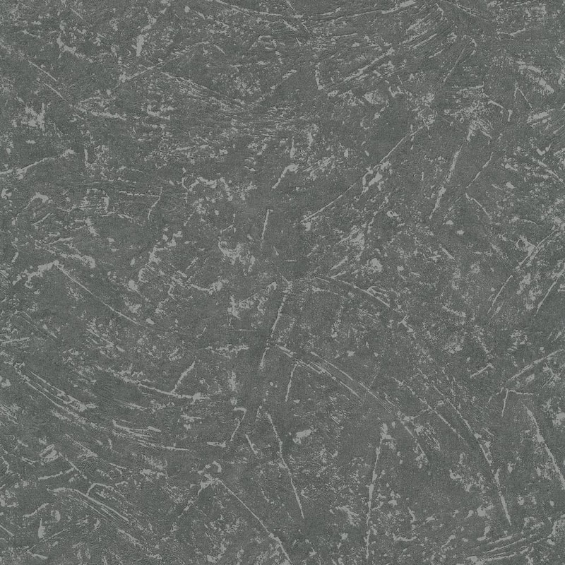 Galerie Wallcoverings The Loft Collection Plaster Effect Matte Finish Vinyl on Non-woven Wallpaper Roll - 33-feet long x 21-inches wide - Black
