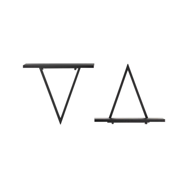 Danya B. Contemporary Decorative Triangle Accent Wall Shelf Set of 2 - Reversible Configuration