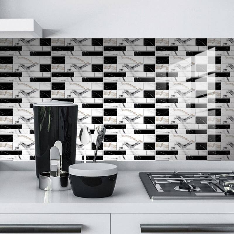 Self-Adhesive Wallpaper Brick Marble Pattern Wall Tile Sticker PVC