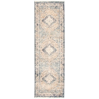 ECARPETGALLERY Machine Woven Bolivia Bijar Blue Rug - 2'2 x 8'0