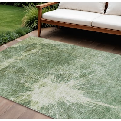 HomeRoots Abstract Transitional Rectangle Outdoor Rug