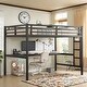 preview thumbnail 2 of 12, Metal Full XL Size Loft Bed with Power Outlet and LED Lighted, Noise Reduced