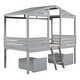 preview thumbnail 28 of 31, Contemporary Twin Size Low Loft Wood House Bed with Two Drawers, Sturdy Construction & Unique Design, Maximized Space