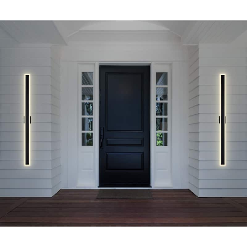 Malibu Integrated LED 80in Black Outdoor Wall Light