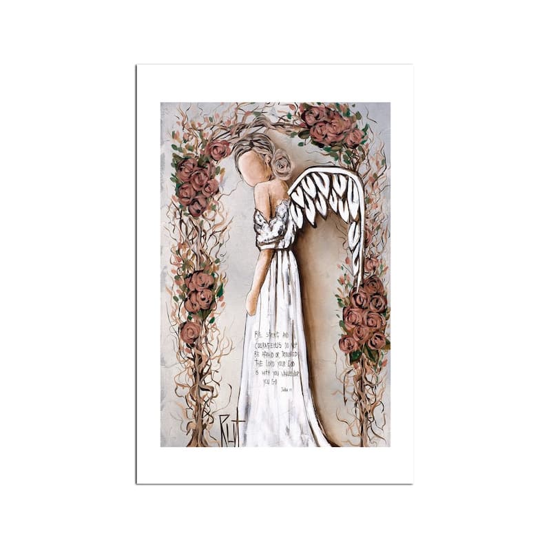 Be Strong And Courageous Fine Art by Ruth's Angels - Multi