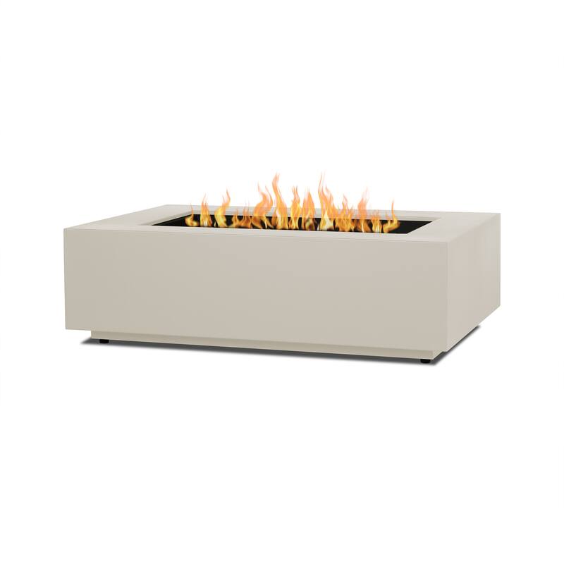 Aegean 50" Rectangle Gas Fire Table in Weathered Slate by Real Flame
