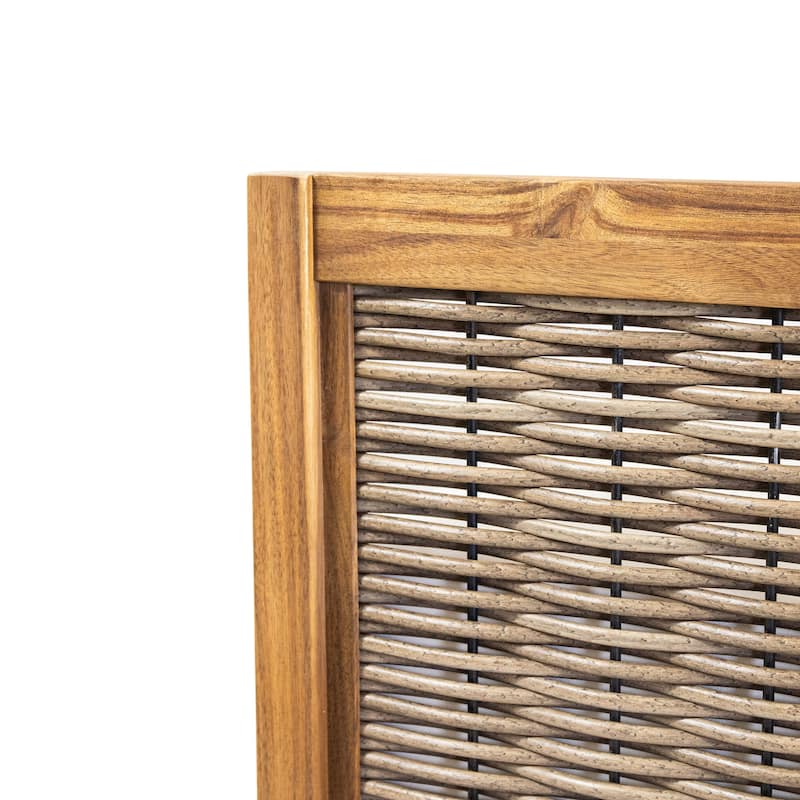 Christopher Knight Home Burchett Acacia Wood Outdoor Loveseat and Coffee Table Set with Optional Sunbrella Cushions