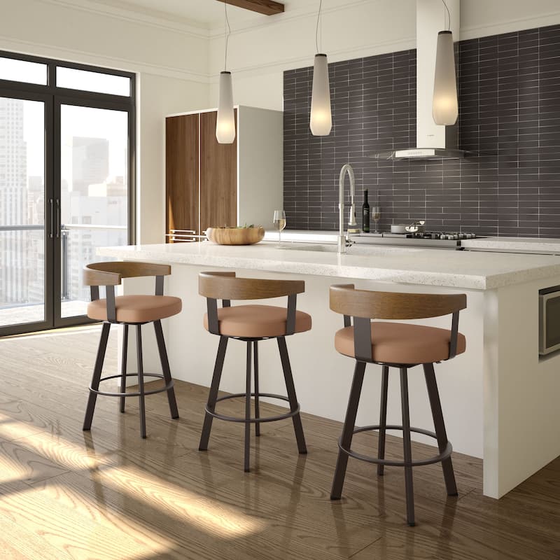 Amisco Lars Swivel Counter and Bar Stool