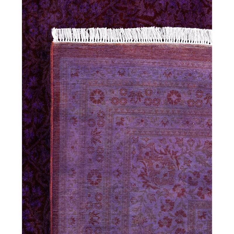 Overdyed One-of-a-Kind Hand-Knotted Area Rug - Purple - 10' 2" x 15' 8"
