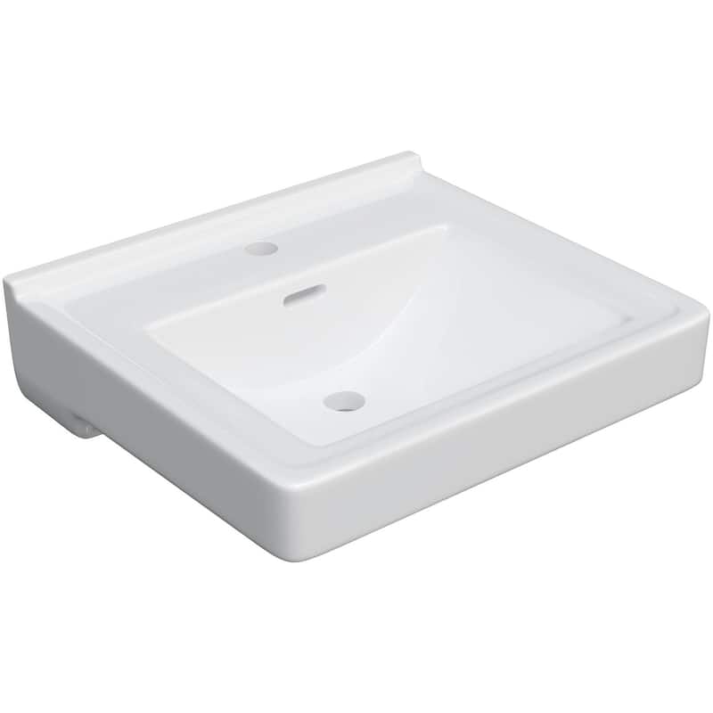 PROFLO 20" Rectangular Vitreous China Wall Mounted Bathroom Sink with - White