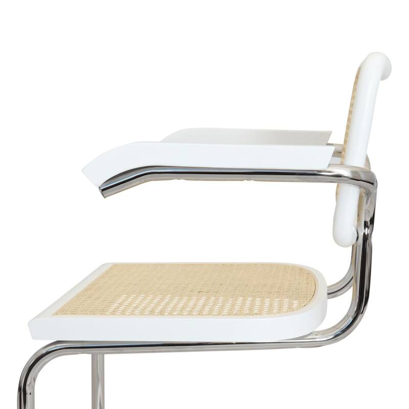 Breuer Chair Company Marcel Breuer Cesca Cane Cantilever Armchair Arm Chair w/ Chrome Steel Frame (Various Wood & Cane Colors)