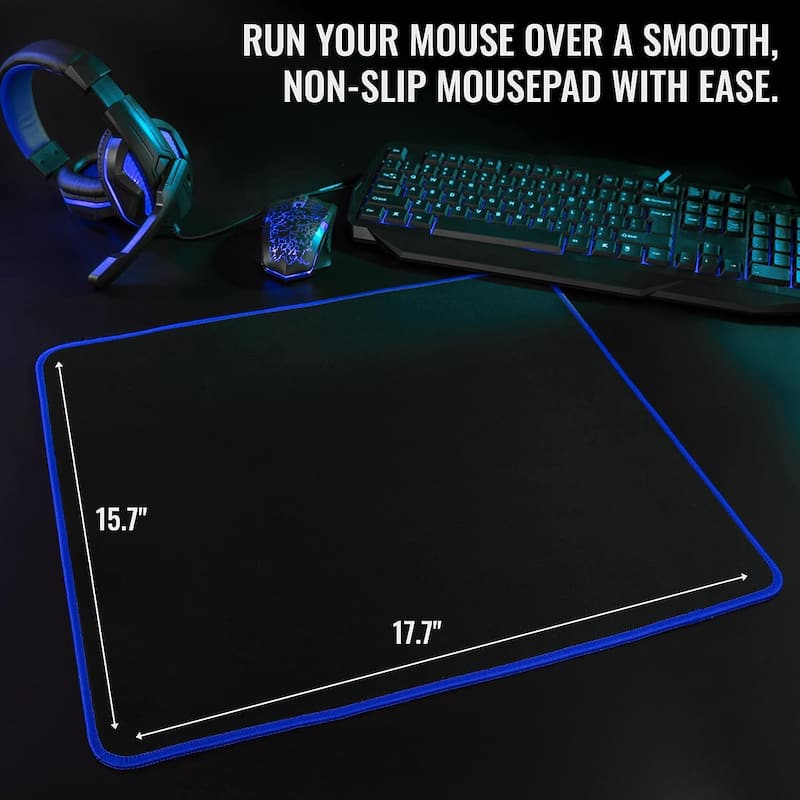 Ritz Gear 4-in-1 Blue Gaming Kit with Keyboard, Mouse, Headset and Mouse Pad