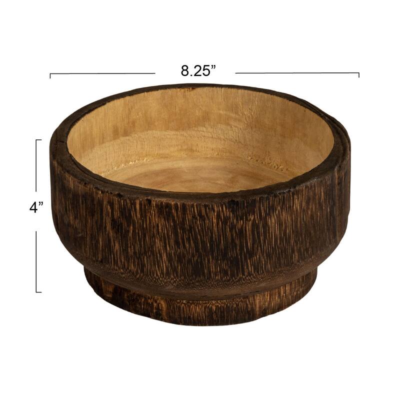 Two-Tone Paulownia Wood Bowl