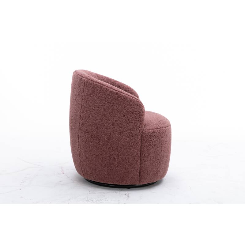 25.60" Swivel Barrel Chair, Modern Small Single Sofa Chair Comfy Round Upholstered Armchair for Living Room Bedroom