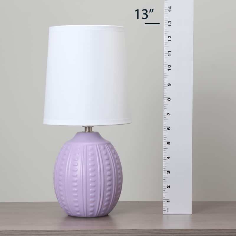 Mini Oval Table Lamp with Tapered Shade - 12.5" - Lavender