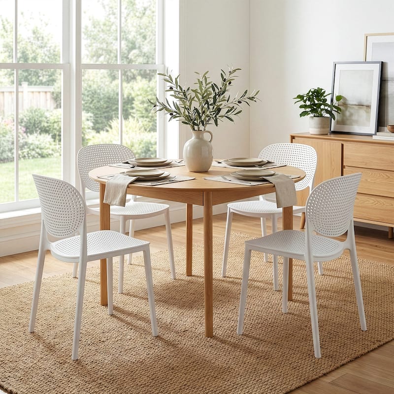 Set of 2 Balin White Plastic Dining Chairs