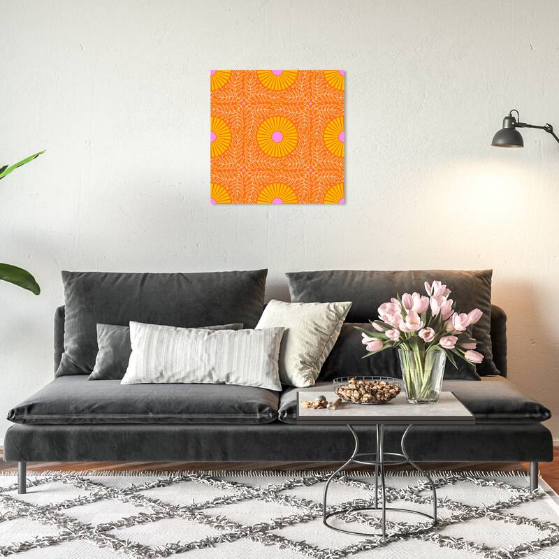 Wynwood Studio Canvas Abstract Sun Energy Orange and Neon Violet Modern & Contemporary Wall Art Canvas Print