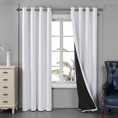 Deconovo 100 Percent Blackout Double Layers Lined Curtain (2 Panel)