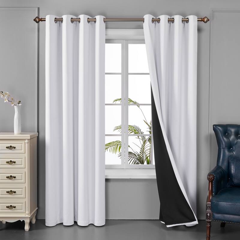 Deconovo 100 Percent Blackout Double Layers Lined Curtain (2 Panel)