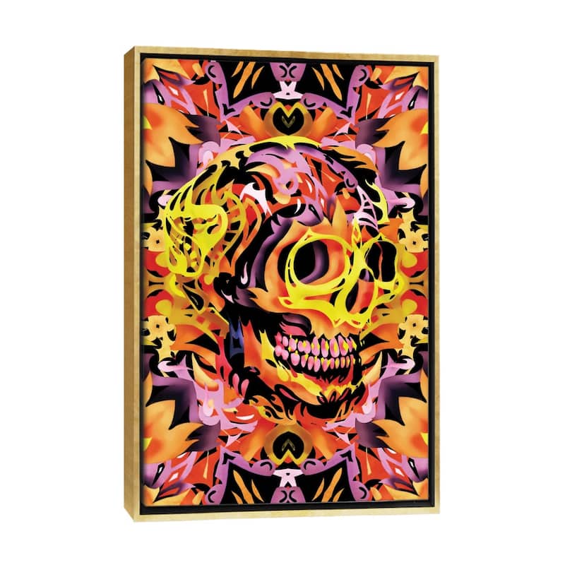 iCanvas "Skull V" by Ali Gulec Framed - Gold - 40x26