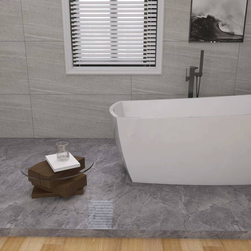 Peter Soaking Single Slipper Rectangular Bathtub in Glossy White