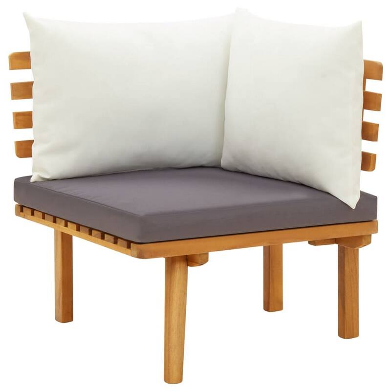 Roma 6pc Modular Outdoor Sofa and Table Set, Solid Wood, Gray, White