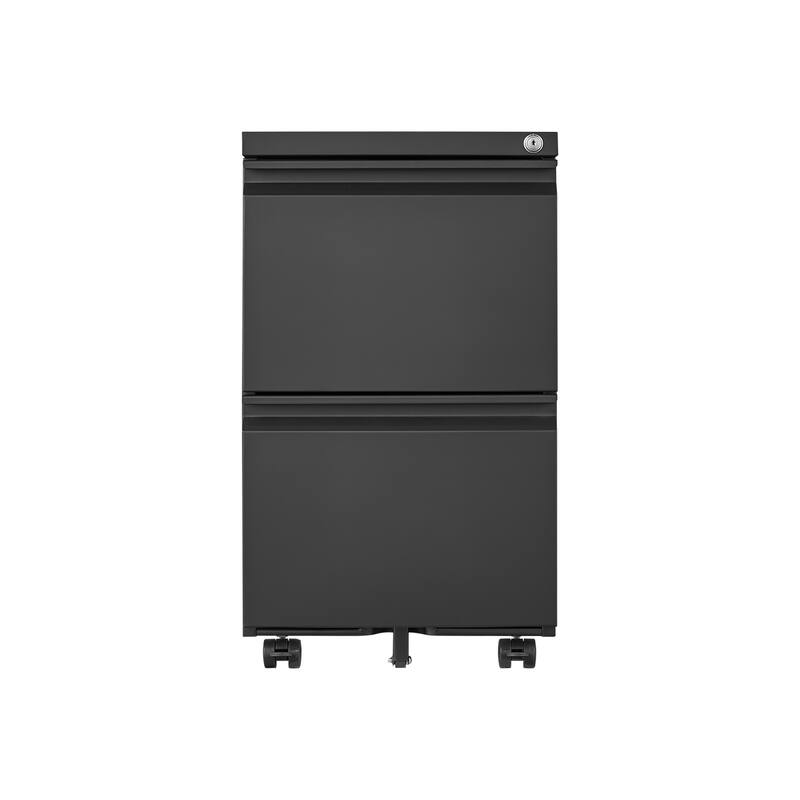 2 Drawer File Cabinet w/Lock,Metal Under Desk Rolling Filing Cabinet