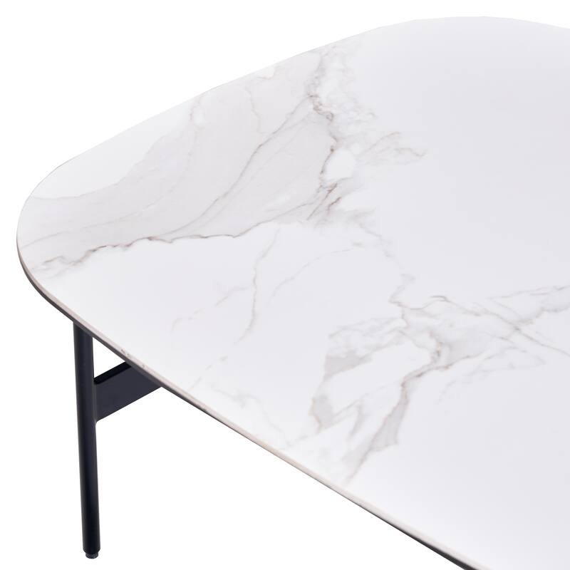 31.49" Ceramic Beam Coffee Table, Easy Assembly