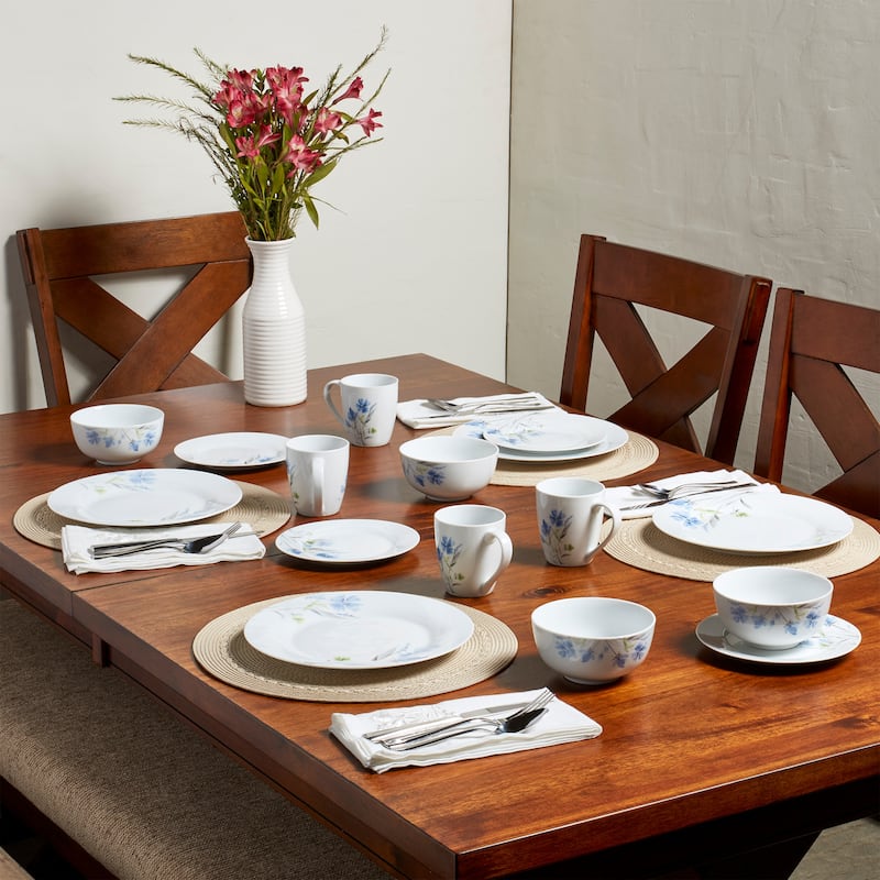 STP Goods 16 Pc Cornflowers Ceramic Dinnerware Set
