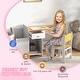 preview thumbnail 6 of 5, Qaba Kids Desk and Chair Set with Storage Drawer, Study Desk with Chair for Children for Arts & Crafts, White