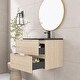 preview thumbnail 34 of 57, Floating Bathroom Vanity in Evita Oak with Integrated Quartz Sand Top