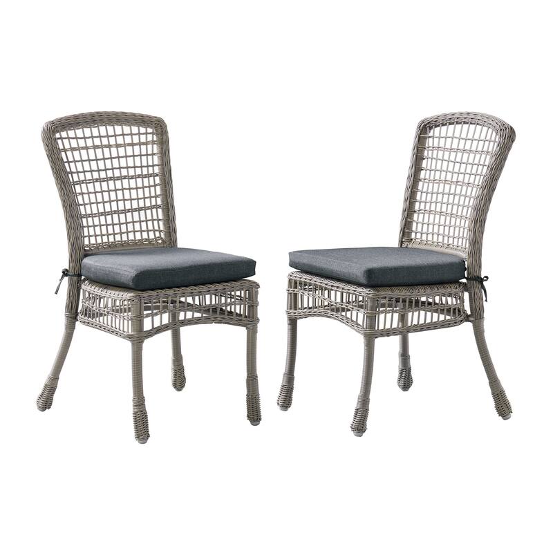Asti All-Weather Wicker 3-Piece Outdoor Dining Set with 30"H Table with Glass Top and Two 37"H Dining Chairs