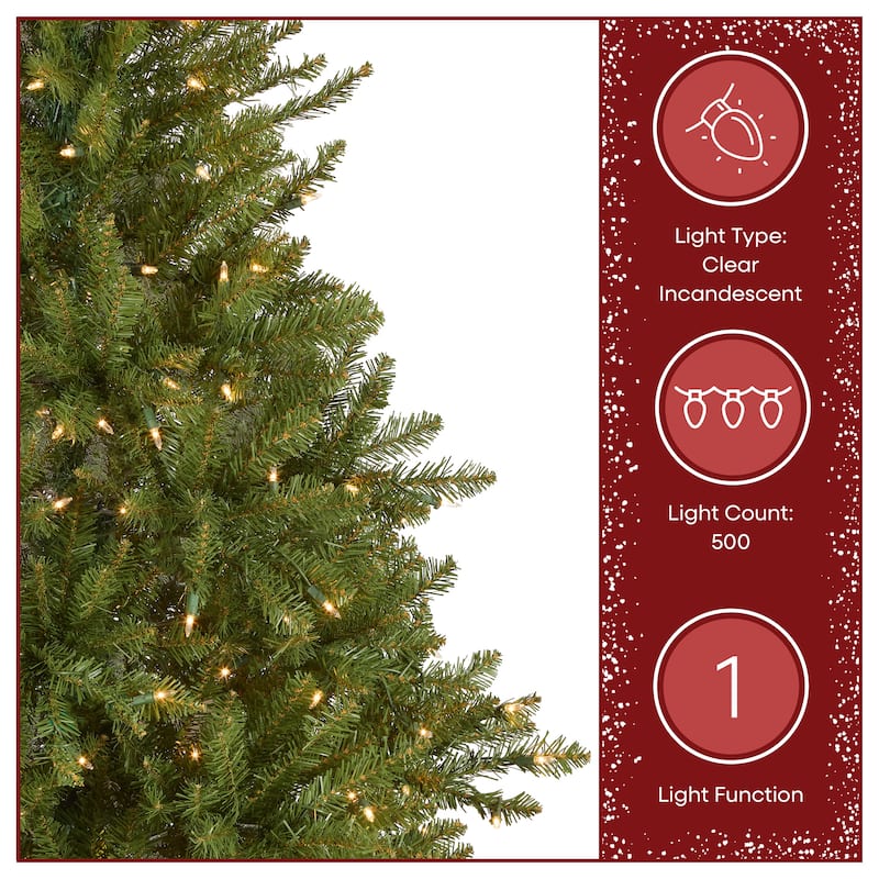 National Tree Company 6.5 ft. Dunhill Fir Slim Tree with Clear Lights - 6.5 Foot
