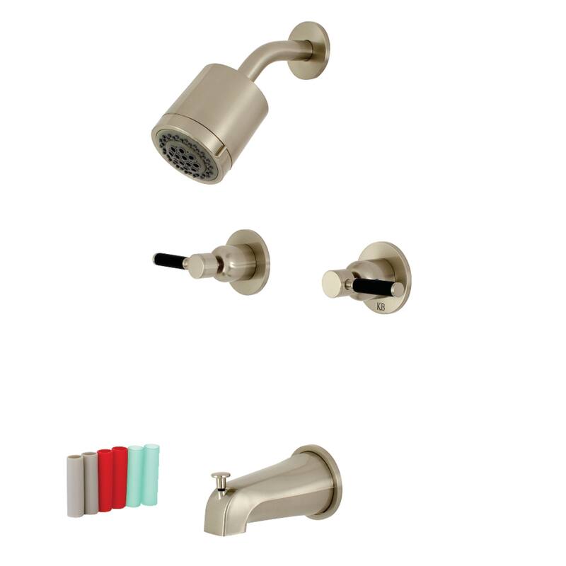 Kingston Brass Kaiser Two-Handle Tub and Shower Faucet - Brushed Nickel