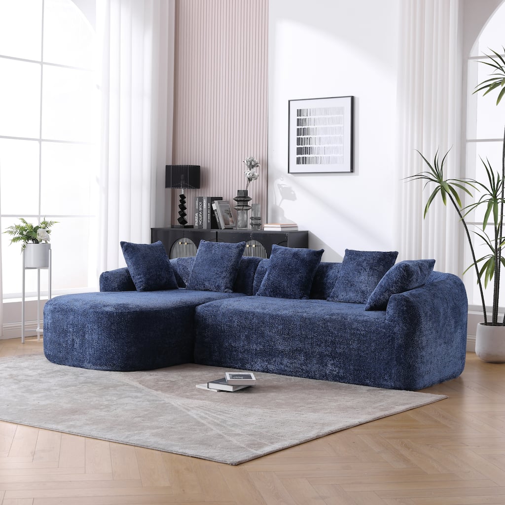 99.21''W L-Shape Boucle Sofa 3 Seater